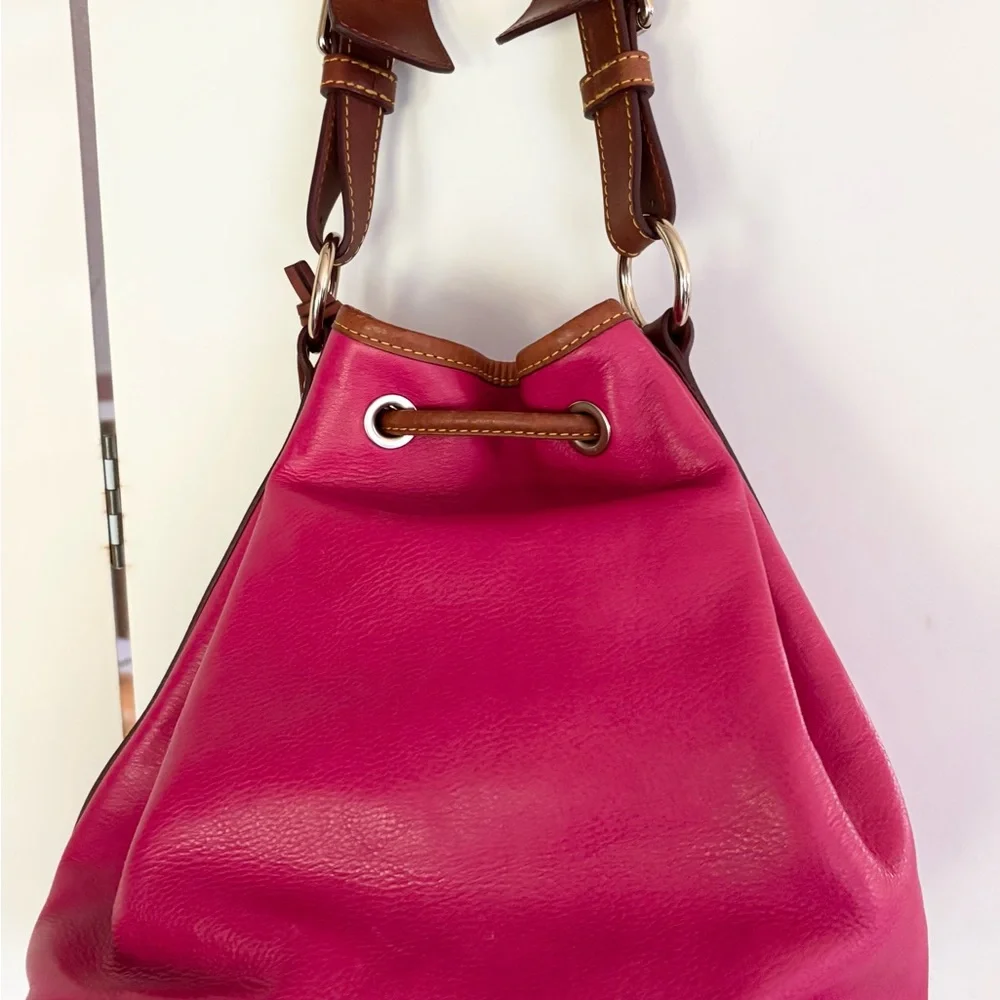 Dooney & Bourke red and Brown vintage bucket Bag